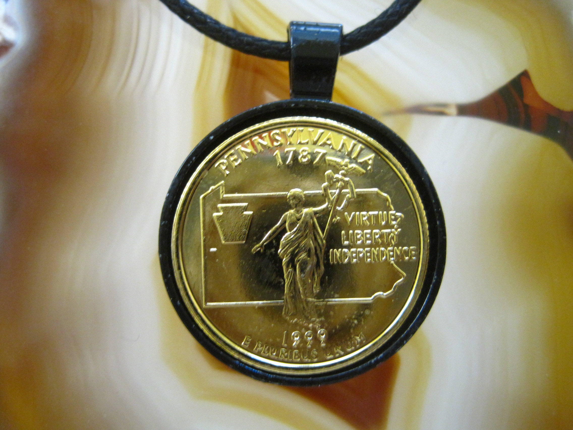 Pennsylvania PA 999 Fine 24K Gold Plated All Black 25mm Etsy