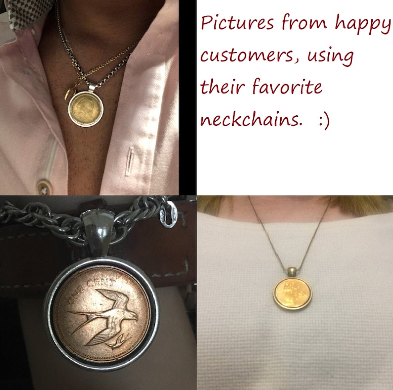 Bermuda Pig Sow Hog 1 Cent 1971 Islands Antique Silver Tone 20mm Bezel Coin Pendant Jewelry Necklace Neckchain