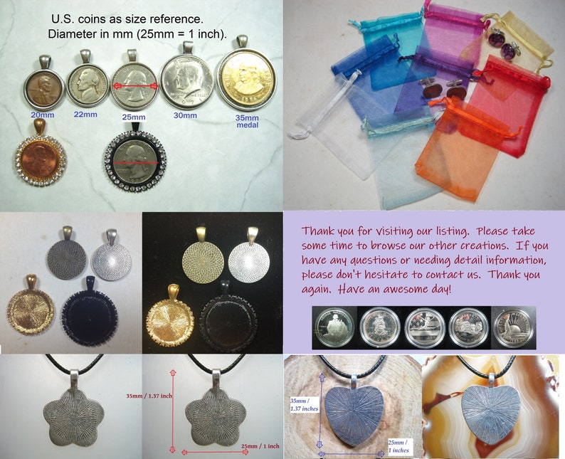2 Pesos Mexicanos Bi-metal Bronze Tone 25mm Bezel Coin Pendant Handmade Jewelry Necklace Eagle Snake on Cactus Mexico