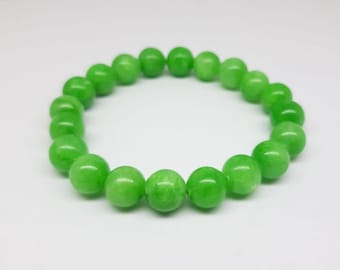 Jade Bracelet Bright Green Jade Bracelet Good Luck Good Health Prosperity Success Bracelet Nephrite Bracelet jadeite calming gift for himher