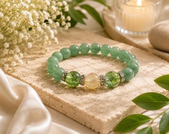 Peridot Bracelet Citrine And Aventurine Bracelet Wealth Prosperity Bracelet abundance bracelet Aventurine Success Good Luck Gift For her