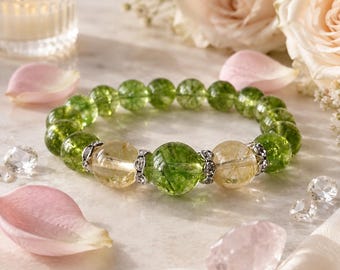 Peridot Bracelet Abundance Bracelet Wealth Bracelet Prosperity Bracelet Citrine Bracelet Olivine Bracelet  Gift Idea