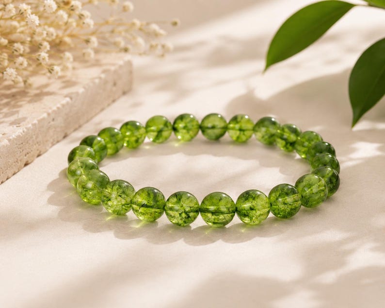 Peridot Bracelet, Wealth Bracelet, Prosperity Bracelet, Abundance Bracelet, Green Olivine Bracelet, Unisex Bracelet image 3