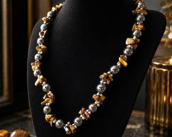 Tiger Eye Necklace Success Necklace Abundance Necklace Prosperity Necklace Attract Money Wealth Necklace Hematite Necklace Abundance Crystal