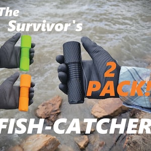 The Survivor's Fish-Catcher -2 PACK- Pocket Crank-Reel Fishing Gadget, with Tackle Storage