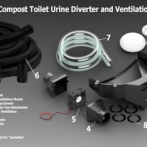 DIY Compost Toilet XL Urine Diverter and Ventilation Kit
