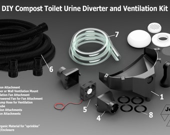 DIY Compost Toilet XL Urine Diverter and Ventilation Kit