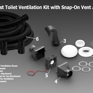 DIY Compost Toilet Ventilation Kit - with Snap-On Ventilation Attachment
