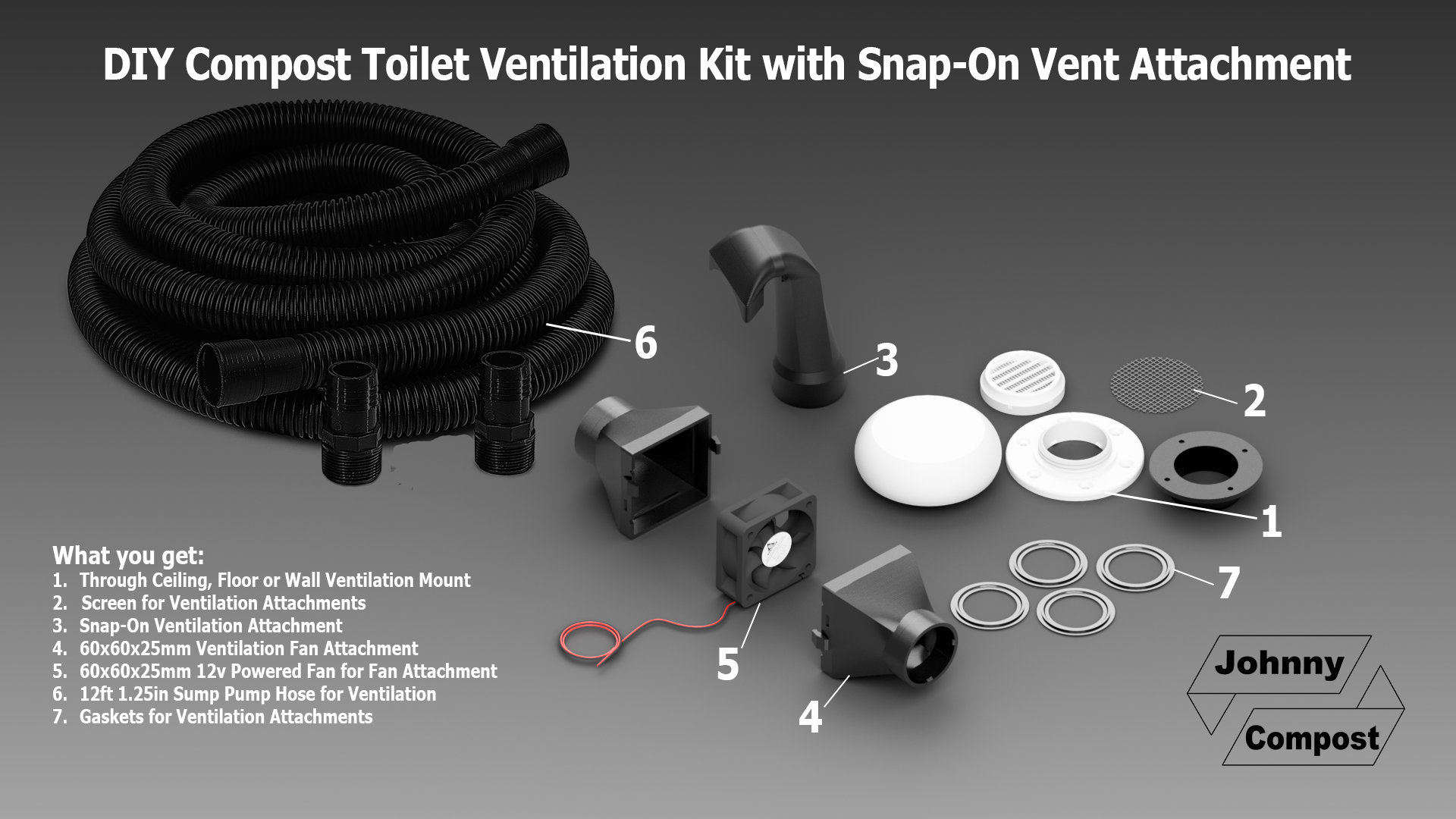 DIY Compost Toilet Ventilation Kit With Snapon Ventilation Etsy Canada