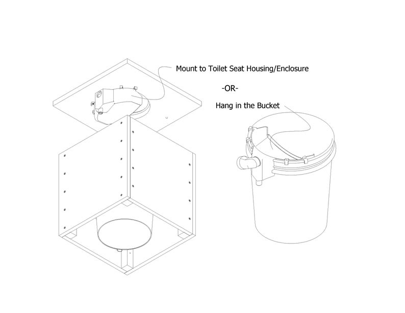 DIY Compost Toilet XL Urine Diverter and Ventilation Kit image 5