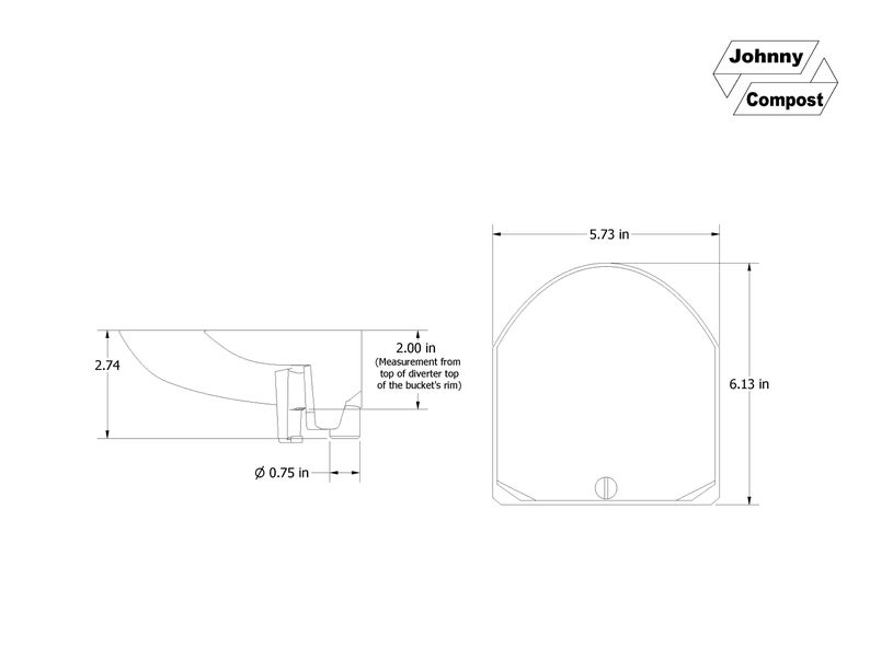 2 for 1 DIY Composting Toilet Urine Diverter, Snap-On Model Ventilation Attachment sold separately for this model image 9