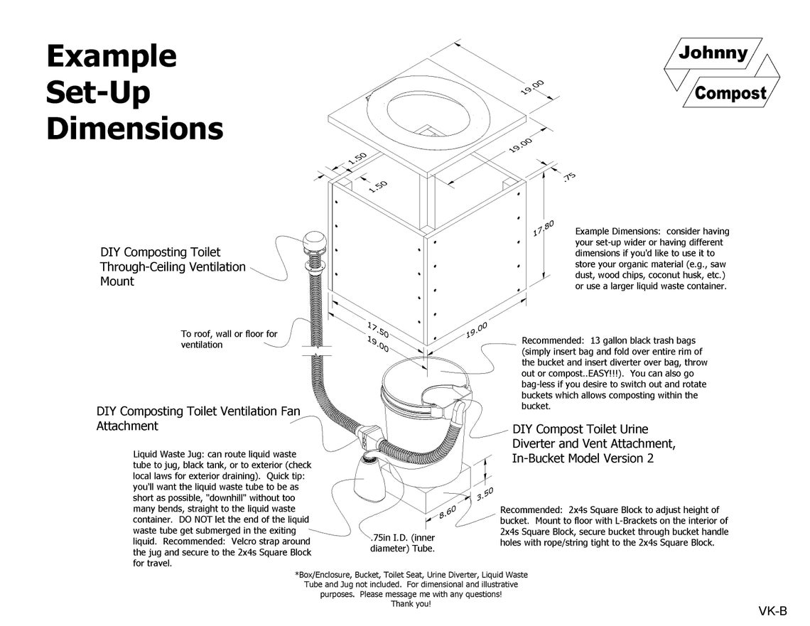 DIY Compost Toilet Ventilation Kit Basic Etsy