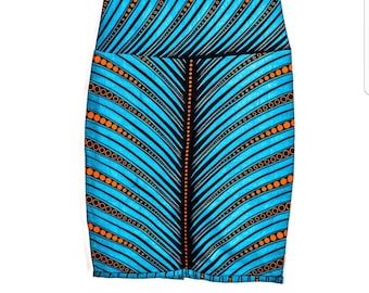 FA DESIGN Tope Ankara Pencil Skirt