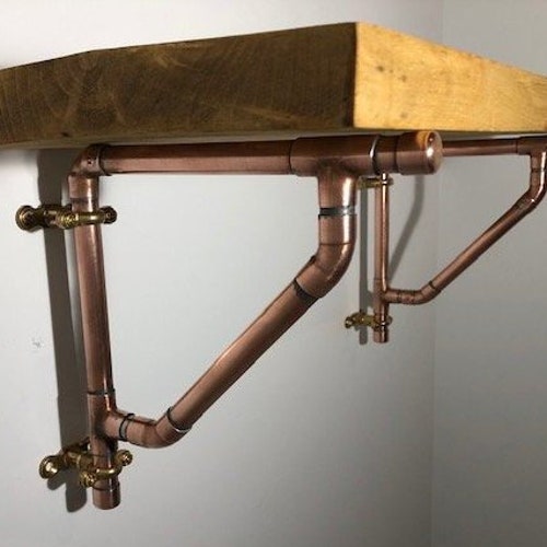 Copper Pipe Shelf Brackets Etsy