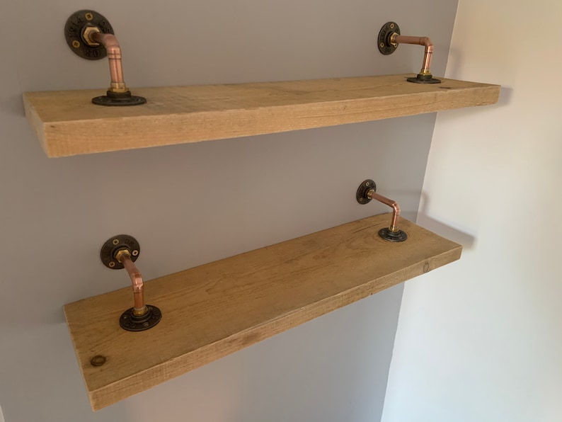 Copper Pipe Brackets With Shelf Etsy UK