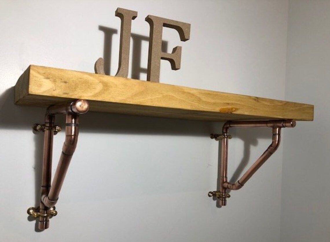 Copper Pipe Shelf Brackets Etsy