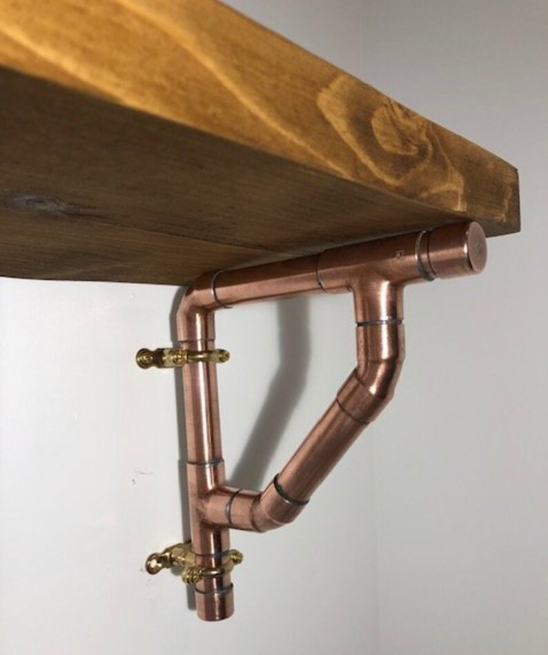 Copper Pipe Shelf Brackets Etsy