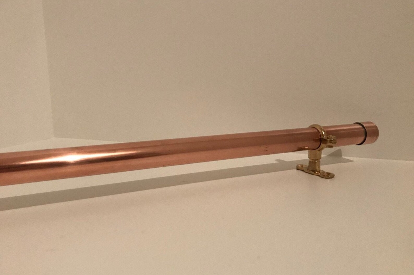 Copper Pipe Rail with Brass Brackets | Etsy