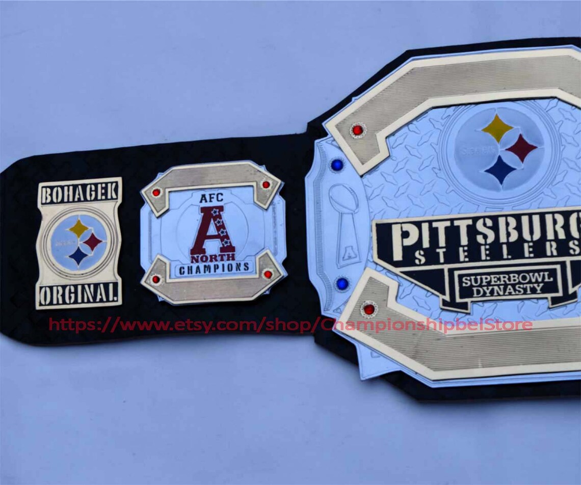 Pittsburgh Steelers Championship Belt Adult Size Leather Belt Etsy