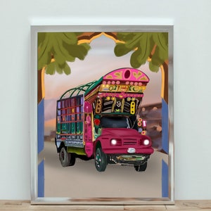 Pakistanischer LKW Kunstdruck Original Archival Print auf Baumwollpapier
