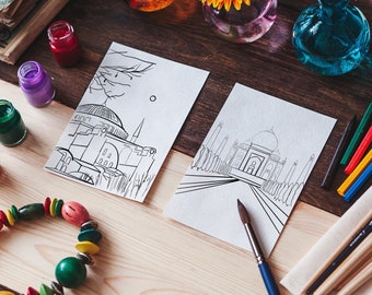 Colouring Pages, Drawing Templates, Painting Templates, Islamic Architecture, Ramadan Activity