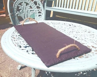 Large Rope handle welsh slate tray