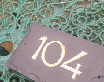 Welsh Slate House Number (tripple digit)