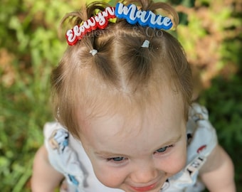 2.5" Personalized Name Piggie Hair Clip Set | Personalized Clips | Alligator Clips | Personalized Barrettes | Hair Accessories | Hair Clips