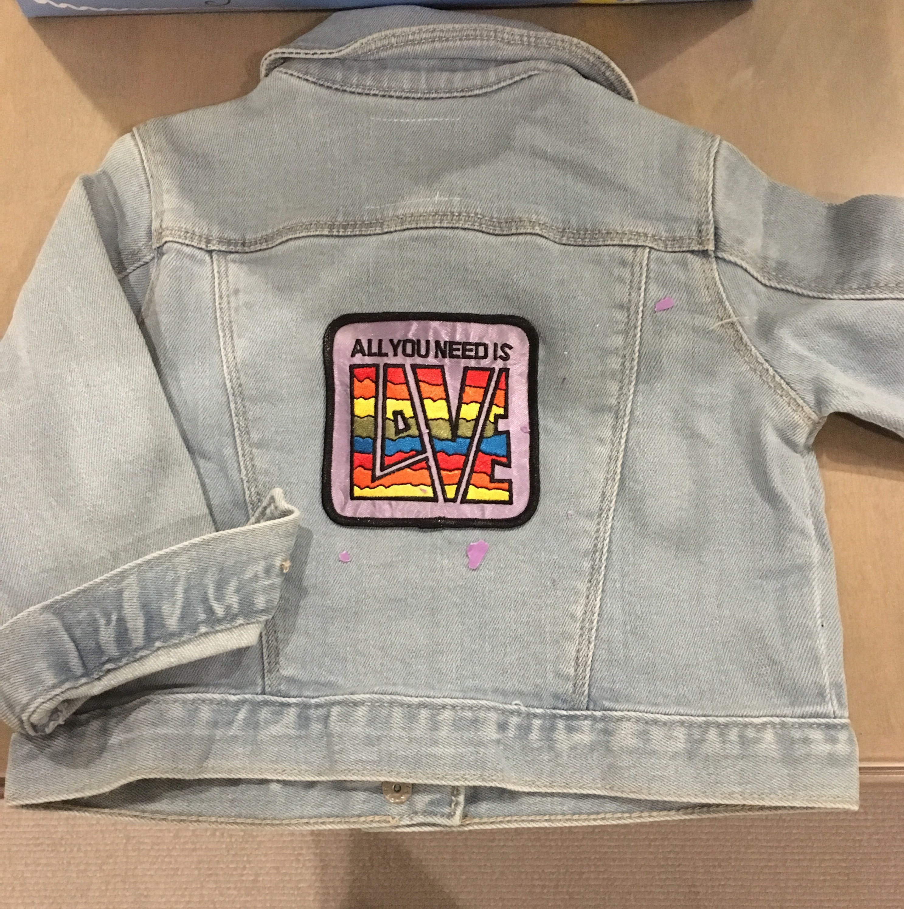 All You Need is Love patched baby jean jacket Etsy