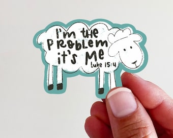 Problem Sheep Christian Vinyl Sticker - perfect for laptops, tumblers, journals