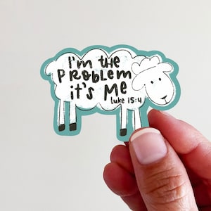 Problem Sheep Christian Vinyl Sticker - perfect for laptops, tumblers, journals