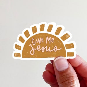 Give Me Jesus Boho Sun Christian Vinyl Sticker - perfect for laptops, tumblers, journals