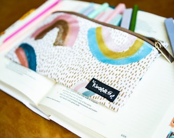 Manna from Heaven Rainbow Pencil Pen Highlighter Pouch Perfect for Bible Study Bag and Cover