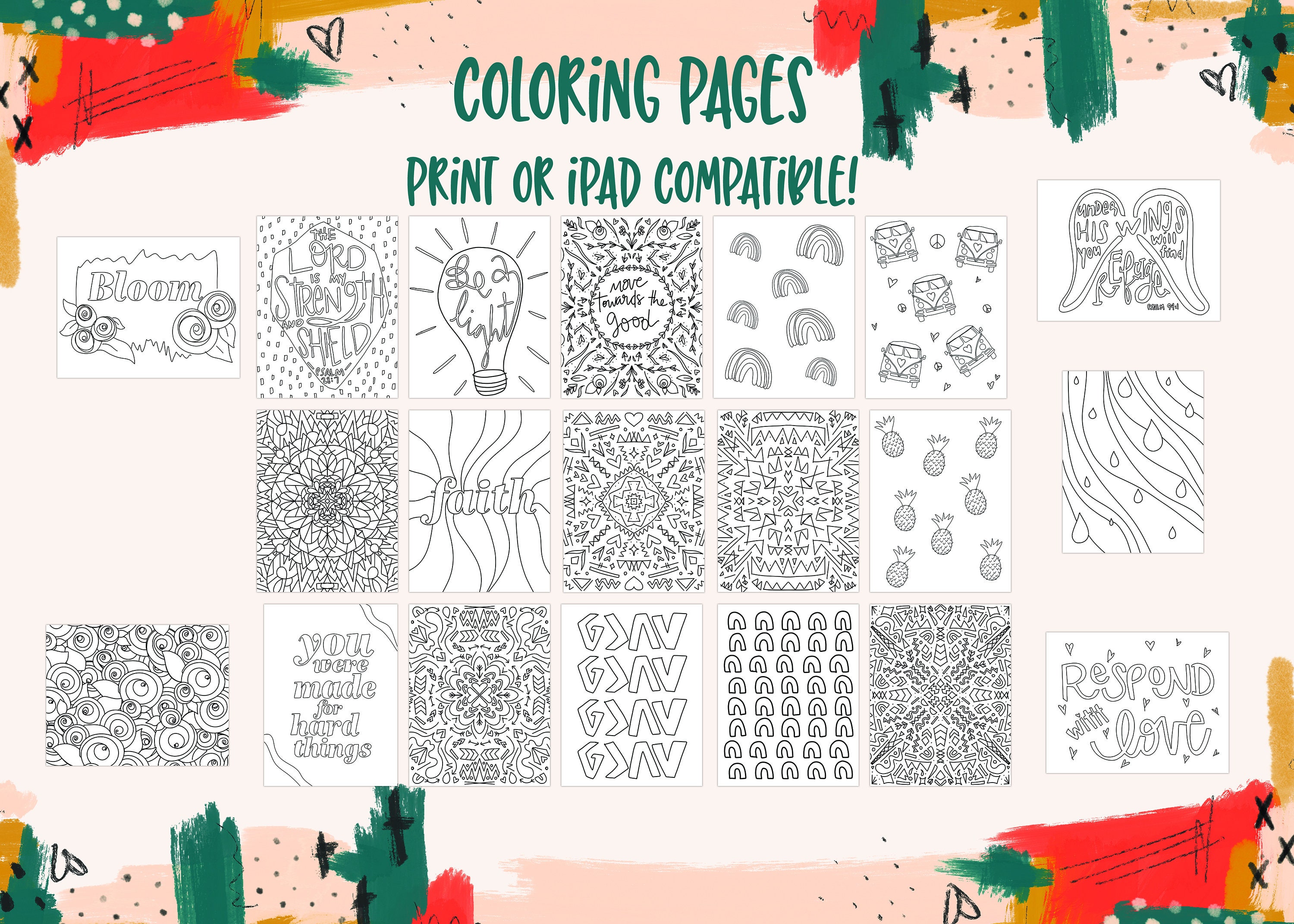 SLOWLIVING Procreate Coloring Set Digital Coloring Book M023