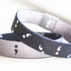 Semi Colon Recovery Stretchy Bracelet Suicide Recovery Mental Health Awareness