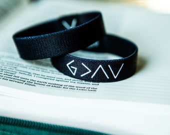 God is Greater Than the Highs and Lows Christian Stretchy Bracelet
