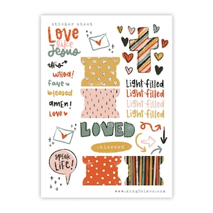 Love Like Jesus Christian Bible Journaling STICKER SHEET