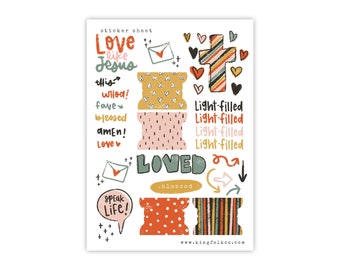 Love Like Jesus Christian Bible Journaling STICKER SHEET