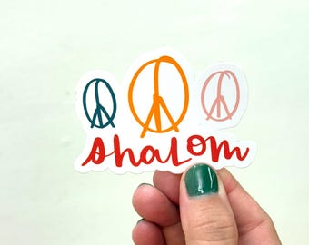 Shalom 3 Peace signs - Vinyl Sticker