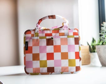 Retro Check Bible Carrier Bag, Book Bag