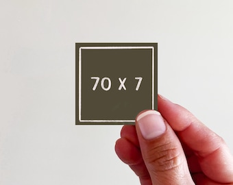 70 x 7 Black & White Vinyl Sticker Christian Vinyl Sticker - perfect for laptops, tumblers, journals