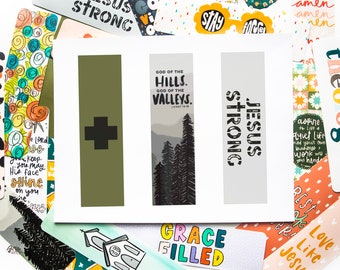 Jesus Strong Set of Three DIGITAL FILES Bookmark Faith Based