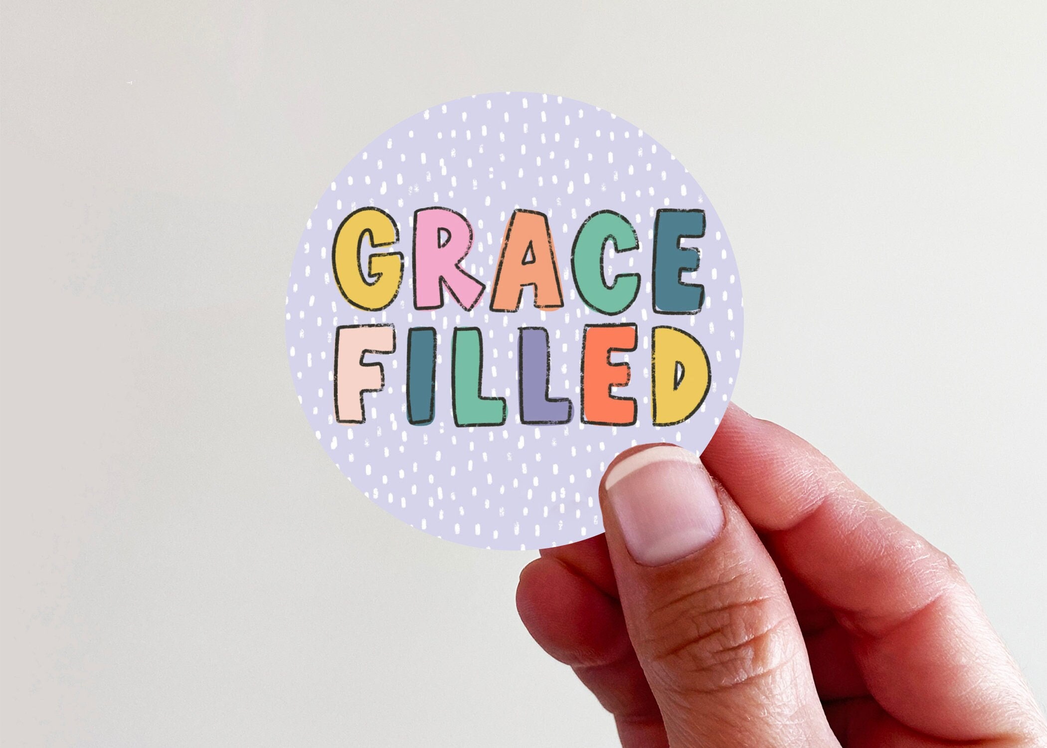Grace Filled Purple Circle Polka Dots- Christian Vinyl Sticker ...