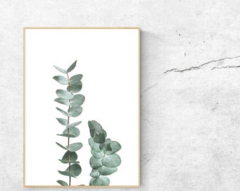 Eucalyptus Wall Art, Botanical Print, Wall Decor, Minimalist Print, Plant Print, Digital Art, Digital Download, Prints