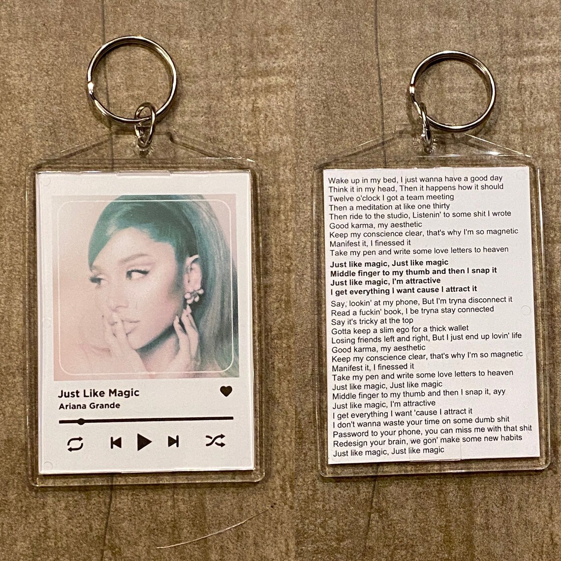 Spotify Song Keychain with Lyrics Etsy