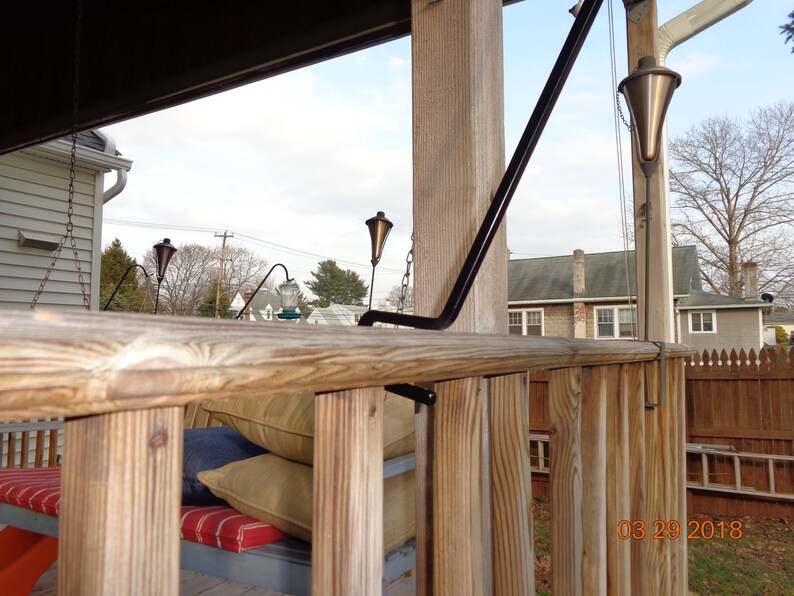 Wooden Deck Handrail Basket Hanger Etsy