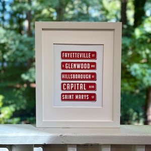 Raleigh, NC Street Sign 8x10 Print