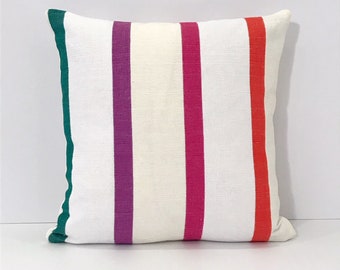 pop de coussins de couleur, housse de coussin en 16 x 16, lac maison décor, oreillers ferme, coussin décoratif, oreiller de bloc de couleur, décor de Montauk