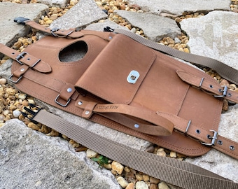URAL fuel gas tank cover 1 pocket, Oil Tan Leather