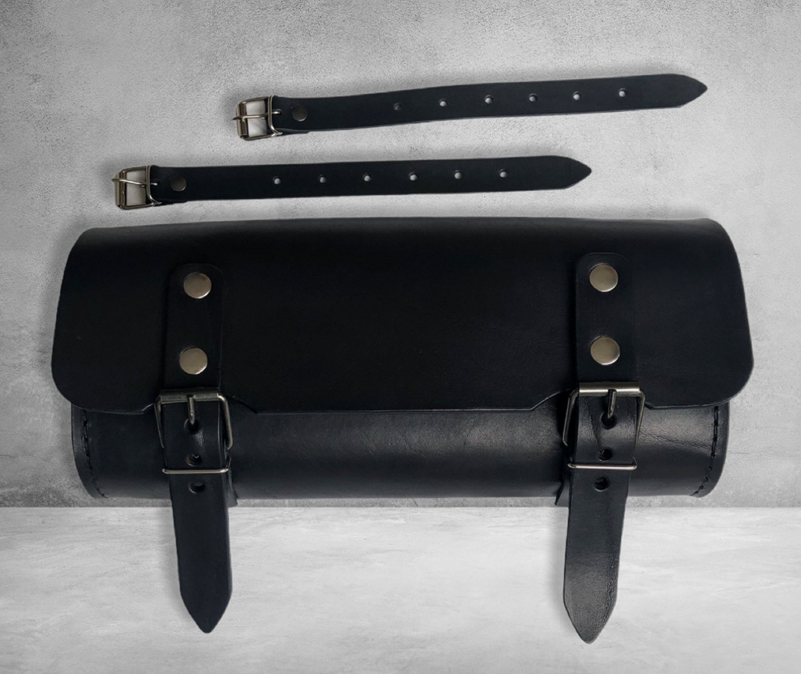 Leather Handlebar Bag Motorcycle Leather Tool Bag Leather Etsy